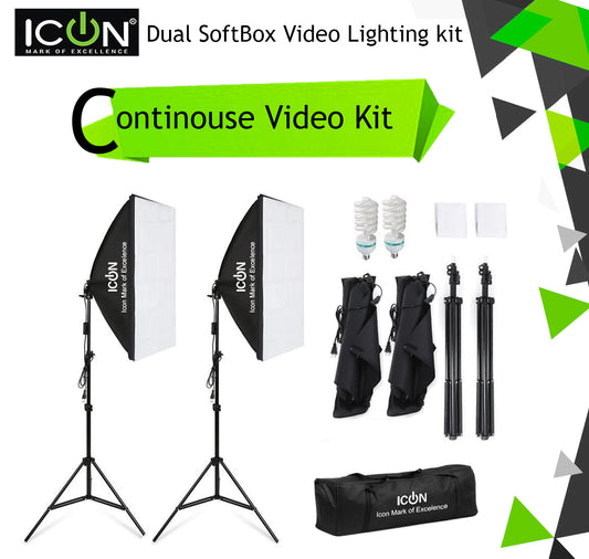 Icon Softbox Single / Dual Video Kit 50x70 Softbox Size