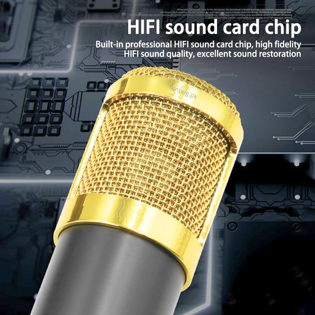ICON Brand BM 800 Condenser Microphone With V8S Audio Sound Card